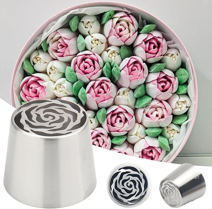 Extra Large Russian Piping Tips for Marshmallows Stainless Steel Flower Frosting Nozzles many styles Cake Decorating Baking tool for Buttercream, Cupcakes Cookies(SL48)