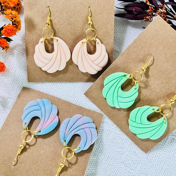 Polymer Clay Cutters – 2PCS Shell Swirl & Abstract Arch Clay Cutters for Polymer Clay Jewelry, Clay Tools and Earring Cutters for DIY Crafts and Earring Kit