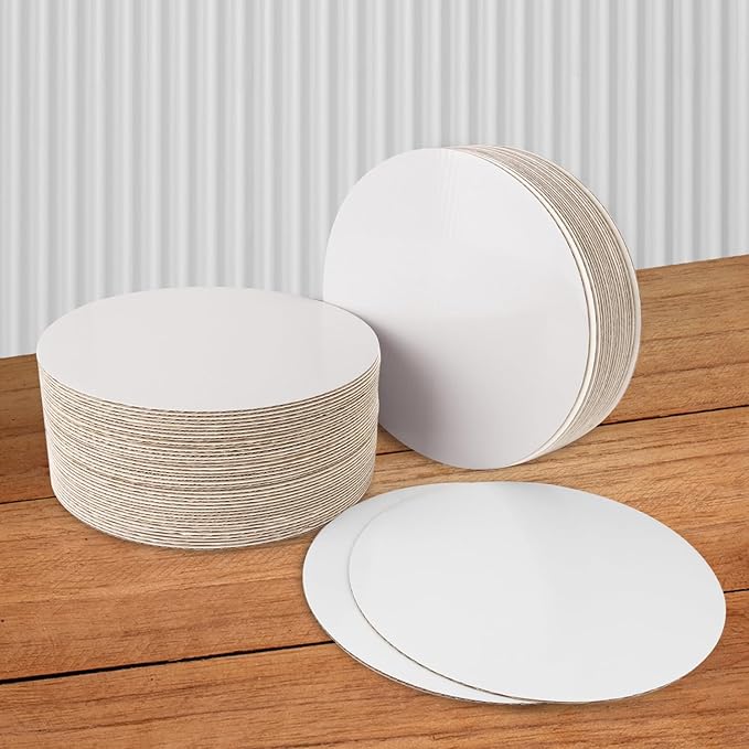 58 Pack White Cake Boards, 10 Inch Round Cake Circles, Premium Disposable Cake Plate for Baking & Decorating, Cardboard Cake Rounds, Cake Base Board