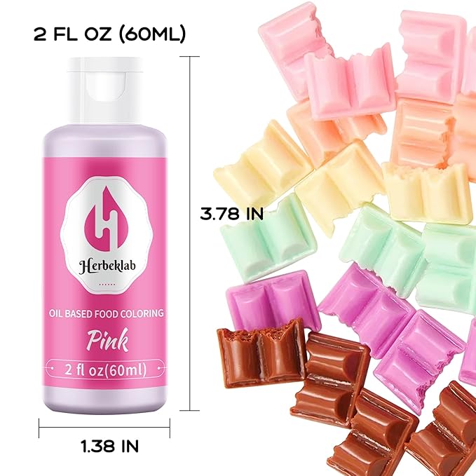 Pink Oil Based Food Coloring – 2 fl oz Professional Grade Concentrated Oil Food Dye for Melting Chocolate, Candy Melts, Cake Pops, Strawberries & Baking