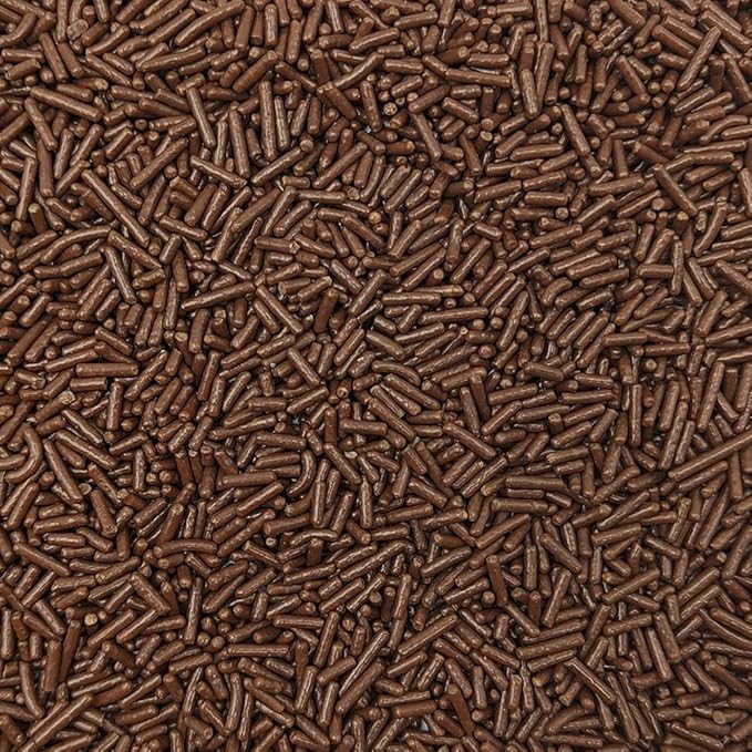 Homankit Brown Jimmies Sprinkles Edible Sprinkle Candy Soft Jimmies Toppings for Ice Cream, Cupcake, Cake, Cookie, Dessert Decorating 2.75 Ounces (Not Chocolate)