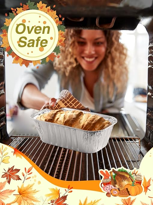 60 Pack 6x3.5x2 Disposable Aluminum Loaf Pans with Lids Small-Aluminum-Foil-Pans-Tin-Foil-Baking-Pans-Tin-Trays-Food-Containers-for-Baking-Cakes-Bread-Meat-Loaves