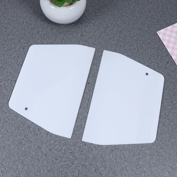 SUPVOX Plastic Dough Scraper 20 Pcs Cake Scraper Set for Baking Dough and Icing Spreading Ergonomic Kitchen Pastry Scraping Tool White