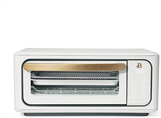 Beautiful Infrared Air Fryer Toaster Oven Kit – Special Edition Multi‑Function Countertop Oven with 10 Presets, Fast Heating & Accessories by Drew Barrymore (White)