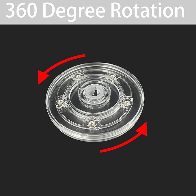 2PCS 4" Small Lazy Susan Turntable, Clear Acrylic Ball Bearing Rotating Tray Display Base for Spice Rack Table Cake Kitchen Pantry Decorating, 40 lb Load, 360° Smooth Rotation