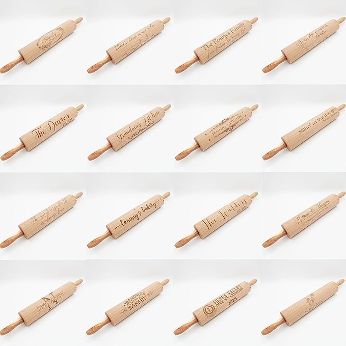 Personalized Wood Rolling Pin, Baking Award Gift, Gifts for Grandma, Chefs and Bakers (Kendall)