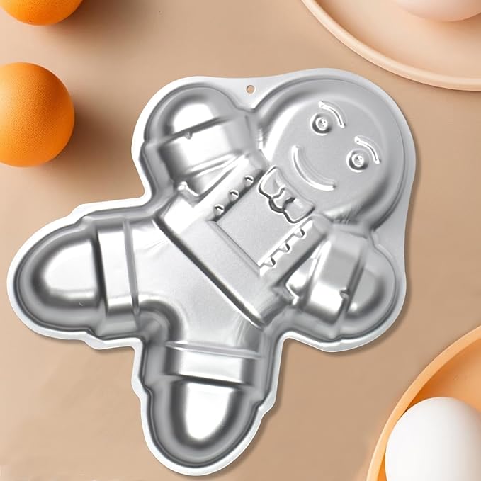 Gingerbread Man Cake Pans, Aluminum Cake Tin, Baking Cake Tins for Christmas, Party, Family Occasions.