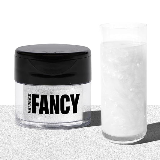 Fancy Sprinkles Holiday Diamond White Premium Edible Glitter, 100% Edible Glitter for Sparkling Food & Drinks No Taste or Texture (4gm)