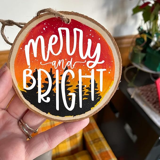 Small Christmas Stencils for Painting on Wood Reusable 4in Round Small Holiday Merry Christmas Stencils Ornaments Stencil for Wood Cards Scrapbook Journal Cookie Glass (16pcs Words 4in Round)