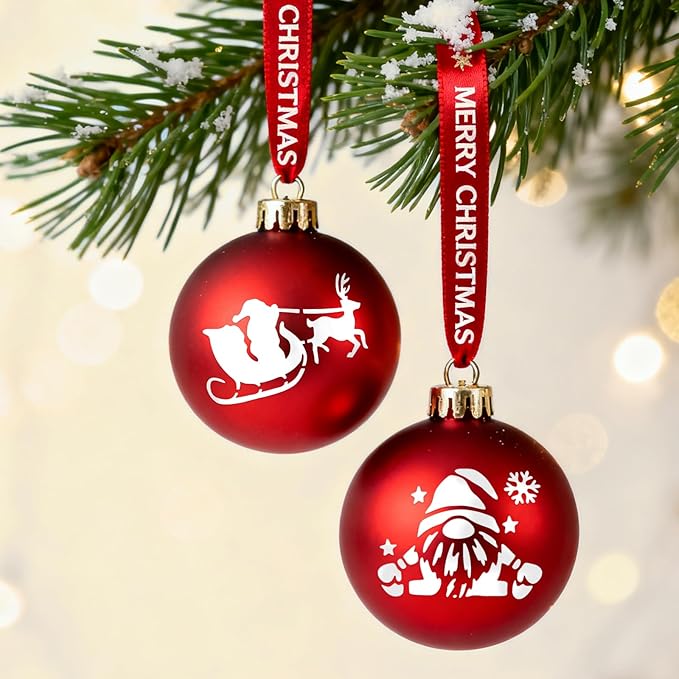 24 Pcs Small Christmas Stencils for Crafts Reusable 3x2 inch Christmas Stencils for Painting on Wood Fabric Paper Windows Cards Xmas Crafts Ornaments Wall Door Decoration (Christmas 0224)