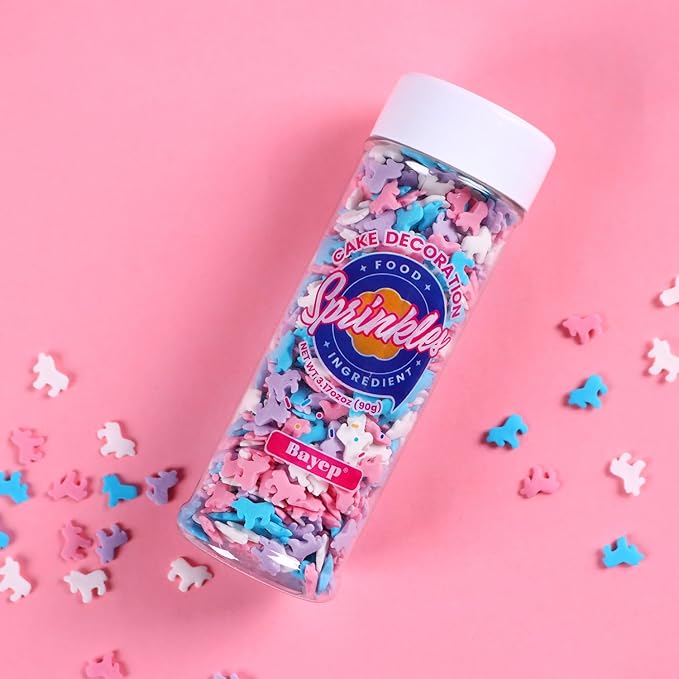 Unicorn Sprinkles for Cake Decorating 3.17 ounce Edible Blue Pink Purple Sprinkles Mix Topper Cookie Confetti Sprinkles for Cupcakes Candy Cream Chocolate Cake Decor for Birthday Princess Christmas Party