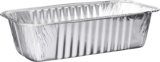 PLASTICPRO [5 Lb 10 Pack Disposable Loaf Pans Aluminum Tin Foil Meal Prep Bakeware - Cookware Perfect for Baking Cakes, Bread, Meatloaf, Lasagna 5 Pound 12.5'' X 6.25'' X 3.5''