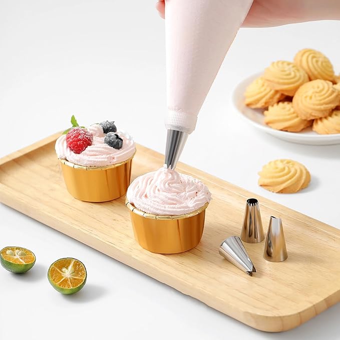 29 Pcs Cake Decorating Tools Kit, 4 Flower Nails,1 Flower Elevator For A Chocolate Cake Soft Candy Cupcake And 24 cakes piping tips For Fondant Cupcake
