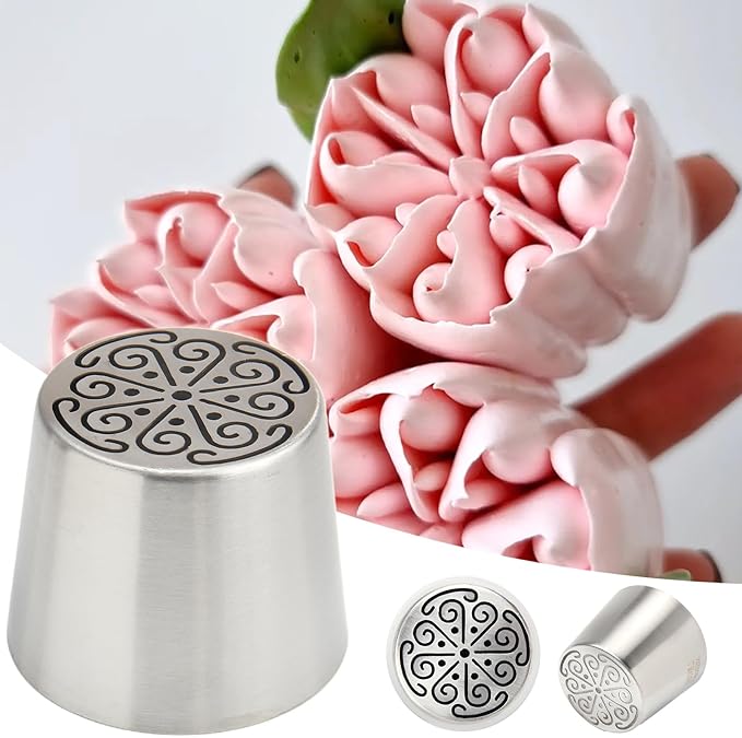 Extra Large Russian Piping Tips for Marshmallows Stainless Steel Flower Frosting Nozzles many styles Cake Decorating Baking tool for Buttercream, Cupcakes Cookies(SL59)
