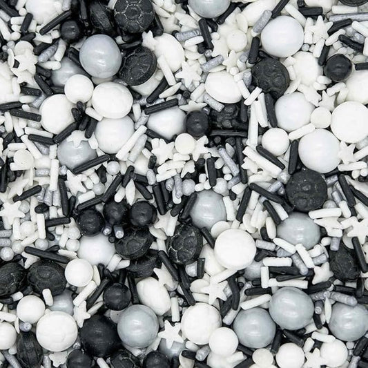 Sprinkles for Cake Decorating Edible Cake Decorations Fancy Soccer Sprinkles, Black and White Cake Cupcake Decorations Ice Cream Toppings for Cupcake Decorating
