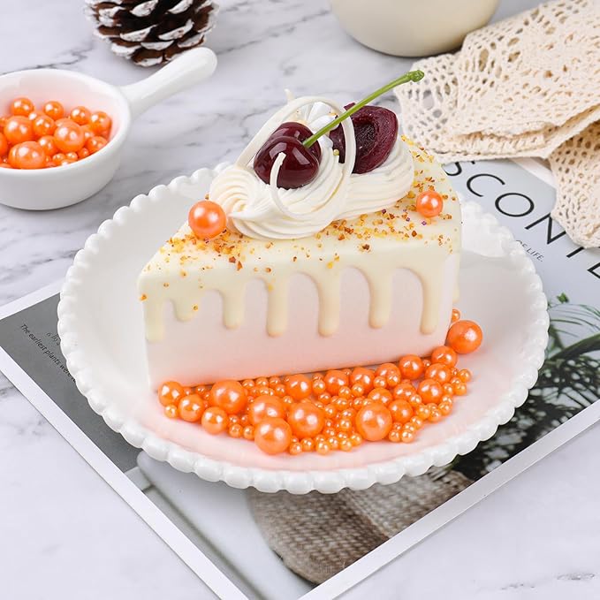 Orange Sprinkles, 7.8oz Edible Pearl Sprinkles for Cake Decorating, Sugar Candy Pearls for Baking, Cookie Decorations & Cupcake Topper, Wedding Party Halloween Supplies (Pumpkin Orange)