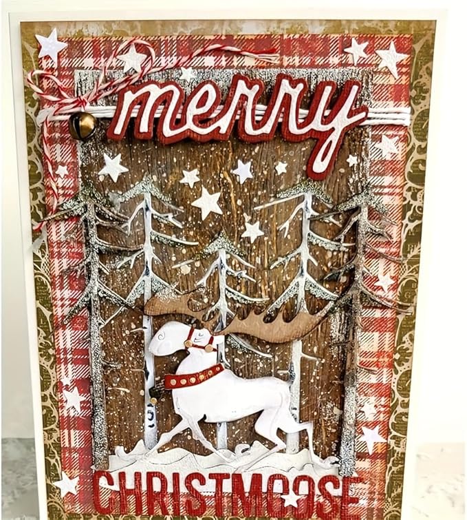 Lapoo Festivals Metal Cutting Die for Scrapbooking - Durable, Cut Stencils for DIY Scrapbook Photo Album Decorative Paper Card, Card Making Supplies, Embossing (Deer and The Tree 4.6 x 4.3 in)
