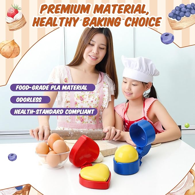 Large-sized 2 Pcs Round and Heart Cake Pop Mold Press Set, Sphere and Heart Cake Pop Cutter and Pusher, Baking Tools Accessories for Home Baking, Birthday Parties, Wedding Desserts
