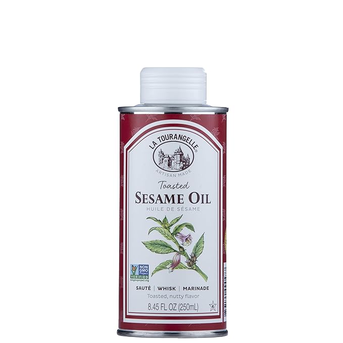 La Tourangelle, Toasted Sesame Oil, Great for Cooking, Add to Noodles, Stir-Fry, Vegetables, Vinaigrettes, and Marinades, 8.45 Fl Oz