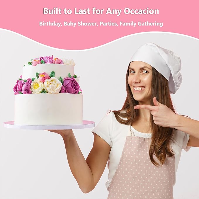 3 PCS 12-Inch Cake Drums, Sturdy Cake Boards, 1/2" Thick Cardboard Rounds for Multi-Layer Cakes, Food-Grade Cake Base