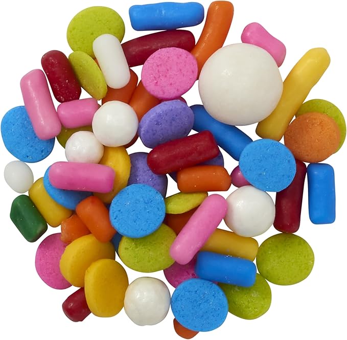 DecoPac Rainbow Party Fusion Mix Sprinkles, 26oz, Shaped Candy Sprinkles in Handheld Container, Magical Edible Decorations For Celebration Cakes, Cupcakes, Cookies and Donuts