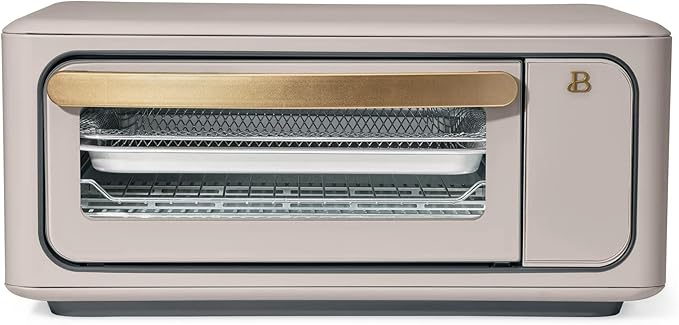 Beautiful Infrared Air Fryer Toaster Oven Kit – Special Edition Multi‑Function Countertop Oven with 10 Presets, Fast Heating & Accessories by Drew Barrymore (Porcini)