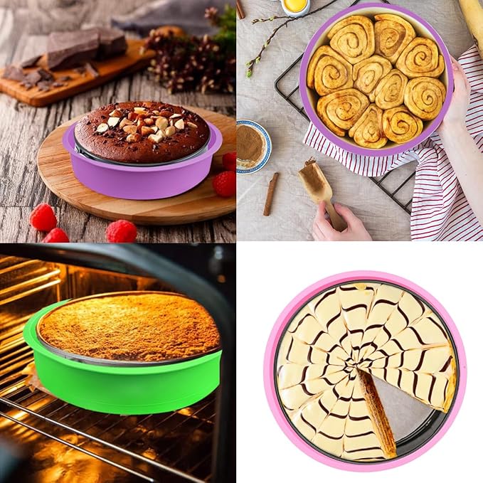 3 Pcs Springform Pan Protector, Water Bath Protector Silicone Cheesecake for 9 Inch Spring Form Preventing Water From Entering