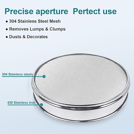 304 Stainless Steel Lab Sieve Screen Mesh, 700 Mesh(0.022mm) Aperture Test Sieve, 12Inch(30cm) Diameter Economy Standard Analysis Sample Test Sieves for Industrial Laboratory Homes