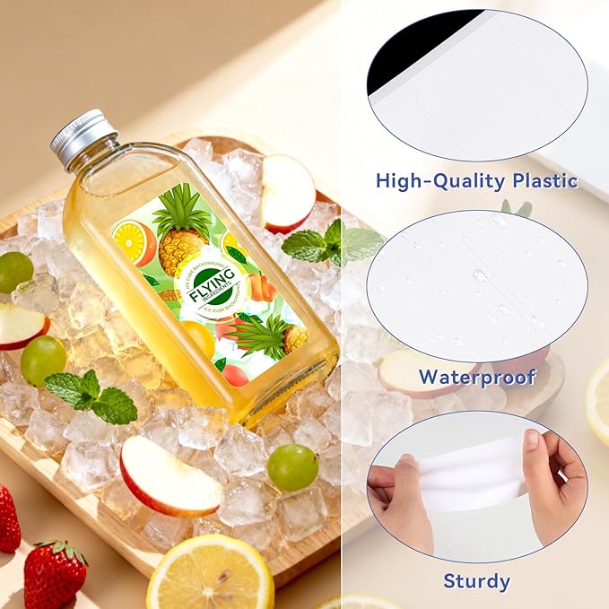 200 Pcs Printable Bottle Labels, 4x2 Inch Glossy White Waterproof Sticker Labels, Printable Adhesive Rectangle Label for Inkjet or Laser Printer