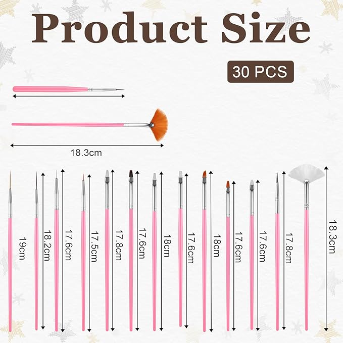 30 PCS Cake Decorating Brushes, Cookie Paint Brushes Food Safe Paint Brushs Kit Cookie Decorating Brush Food Paints Fondant Brush DIY Tool Set Icing Pastry Brushs for Painting Baking, Black and Pink