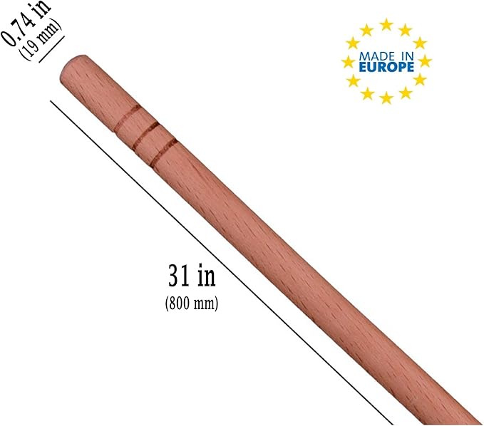 Rolling Pins for Baking Pizza and Dough, Hardwood Sturdy Handle Pasta Roller, Pizza Rolls Dough Roller, Kitchen Utensil Tools (31 in x 0.74 in)