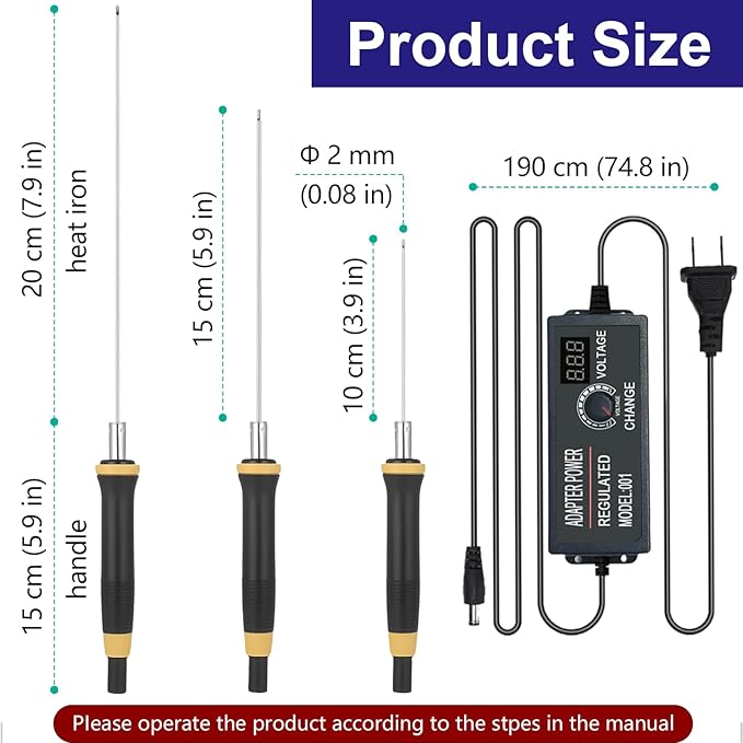 Hot Wire Foam Cutter Kit with 9-36W Digital Voltage Controller, 3-in-1 Electric Styrofoam Cutter with 3Pcs Hot Cutting Pen (4", 6", 8"), for Cutting, Detail Handling, DIY Crafts