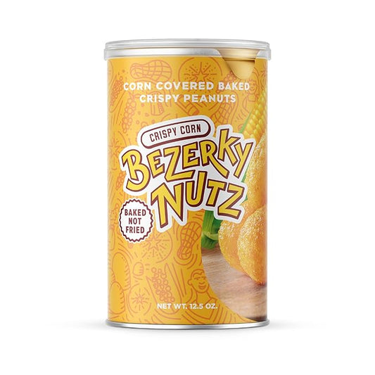 Bezerky Corn Coated Peanuts | Baked Crispy Nuts | Crunchy Corn Snack | Flavorful Lebanese Kri Kri Nuts | Ready to Eat Savory Snack | 12.5oz (Pack of 1)