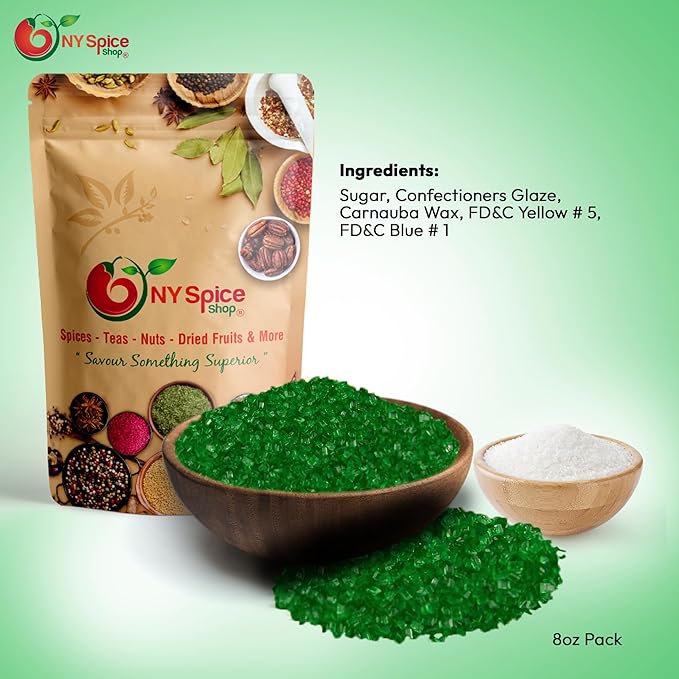 NY Spice Shop Christmas Green Sanding Sugar - 1 Pound Edible Holiday Sprinkles for Cake Decorating, Cupcakes & Cookies - Festive Baking Decorations for Christmas Desserts, Candy Dishes & Gift Treats