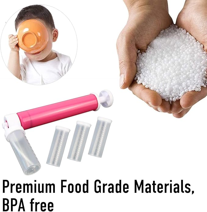 Rainmae Manual Airbrush for Decorating Cakes, DIY Baking Tools with 4pcs Cake Spray Tube for Kitchen DIY Baking Cake Cupcakes Cookies and Desserts Decorating Cake Icing Coloring Tool, Kitchen Supplies