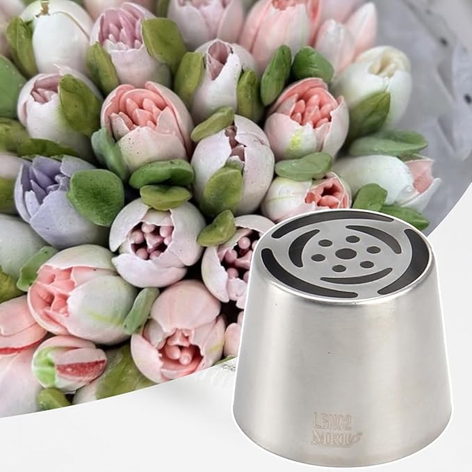 Extra Large Russian Piping Tips for Marshmallows Stainless Steel Flower Frosting Nozzles many styles Cake Decorating Baking tool for Buttercream, Cupcakes Cookies(SL02)