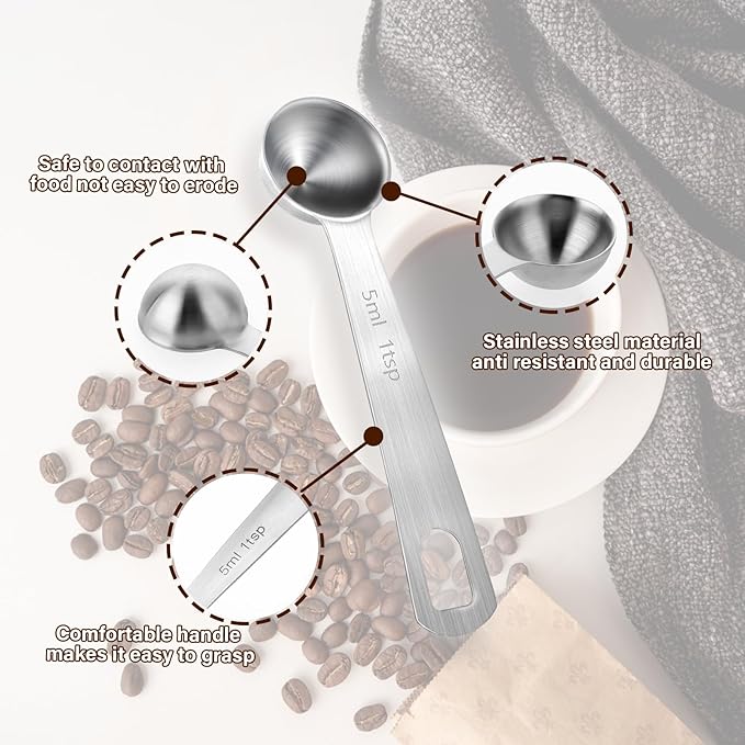 Measuring Spoons Stainless Steel Tablespoon 5 ML/1 TSP, Small Metal Teaspoons for Measuring Dry and Liquid Ingredients