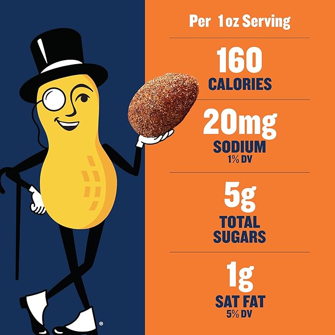 PLANTERS Fall Edition Pumpkin Spice Almonds, Pumpkin Spice Snacks, Cooking & Baking Nuts & Seeds, Flavored Almonds, Seasonal Nuts, Fall Party Snacks, Plant-Based Protein, 15.25 oz Canister