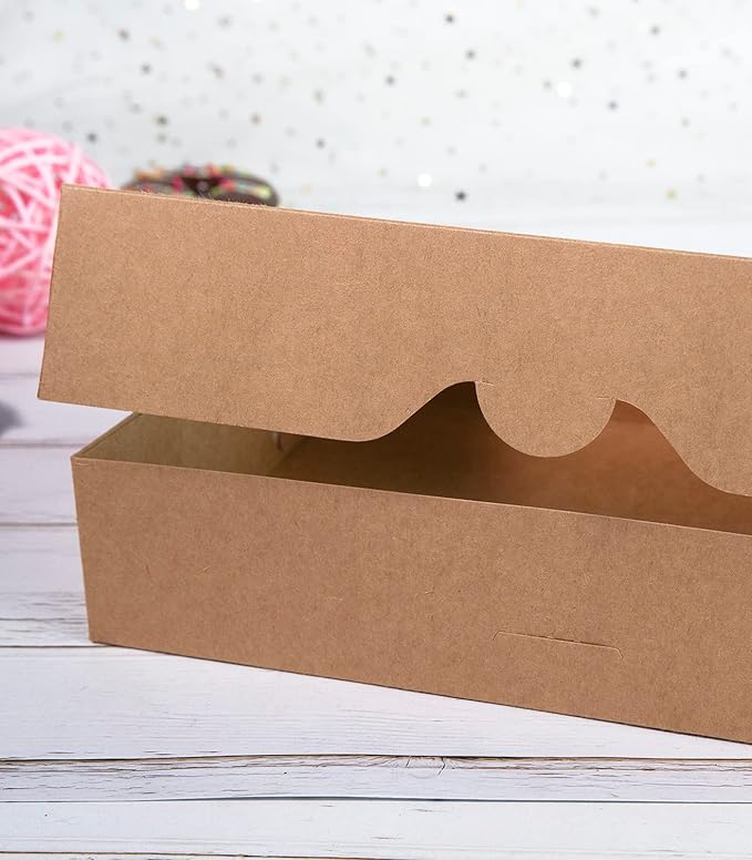 8-Pack Brown Pastry Box12x8x2.5inch,Large Bakery Cookie Box for Donuts,Muffins with Window Lid - Auto-Pop up Paper Box Doughnut Cardboard Chocolate Strawberries Treat Boxes,Pack of 8