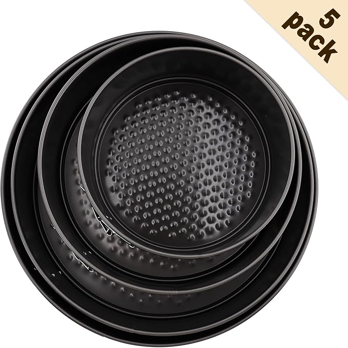 Springform Cake Pan Set of 5, Non-stick Cheesecake Pan with Removable Bottom, Circle 5 Tiered 4" 7" 9'' 10''11inch Spring form Pans for Baking