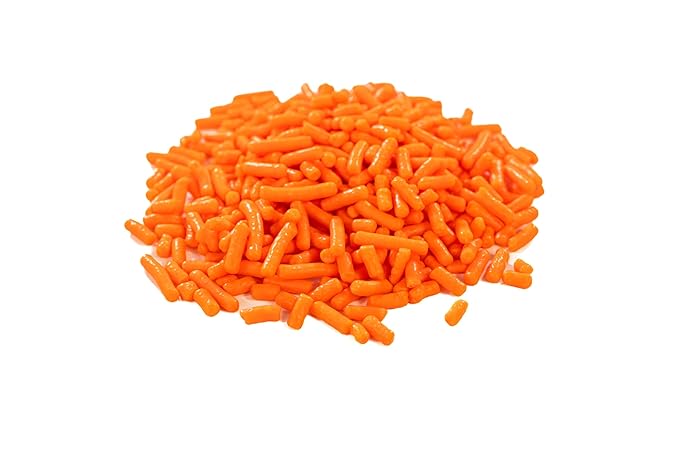 Bakerpan Orange Jimmies Sprinkles - 6 Ounces Orange Sprinkles for Cake Decorating - Edible Sprinkles for Cupcakes, Ice Cream, Cake Decorations (Made in USA)