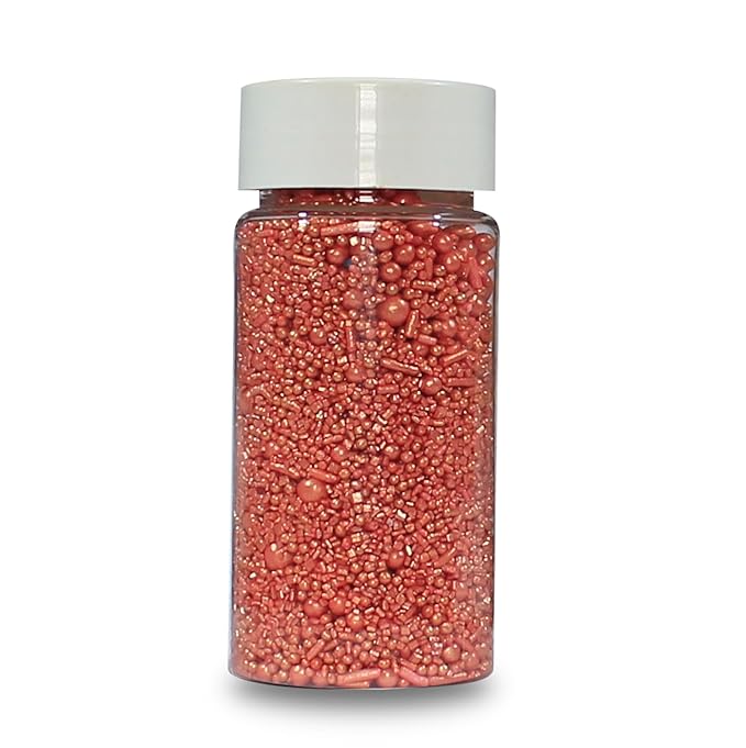 Confect Sprinkles for Cake & Cupcake Decorating – Rose Gold Sprinkles Bottle | Perfect for Wedding, Birthday, & Cookies & Baking Decoration- Vegan, Gluten-Free, Nut-Free, Soy-Free, Dairy-Free, Palm Oil-Free- 4.2 Oz