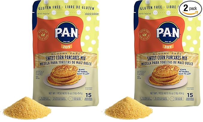 P.A.N Sweet Corn Pancakes Mix – Gluten Free Easy to Prepare 1 lb (Pack of 2)