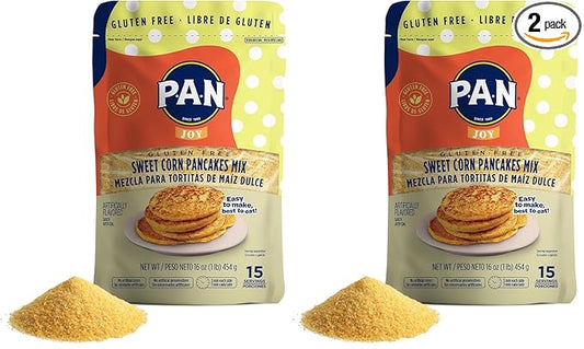 P.A.N Sweet Corn Pancakes Mix – Gluten Free Easy to Prepare 1 lb (Pack of 2)