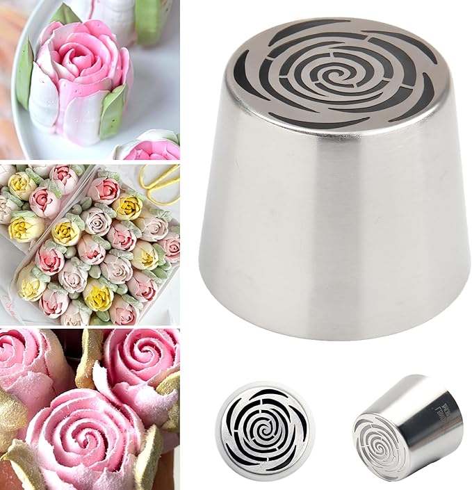 Extra Large Russian Piping Tips for Marshmallows Stainless Steel Flower Frosting Nozzles many styles Cake Decorating Baking tool for Buttercream, Cupcakes Cookies(SL51)