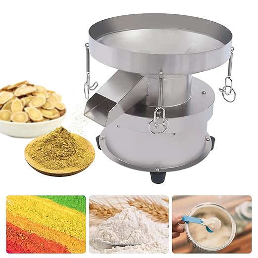 Electric Vibrating Sifter, Food Industrial Sifter Automatic Sieve Shaker 110V Electric Screening Vibrating Machine, 40 Mesh 60 Mesh Flour Powder Sifter for Sieve Particles Powders