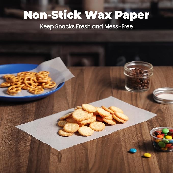 Fit Meal Prep [500 Pack] 6 x 10.75" Wax Paper Sheets for Food, Interfolded Precut Deli Paper, Pop Up Grease-Proof Sandwich Paper Wraps, Waterproof for Lunch, Food Basket, Microwave Cover, BBQ