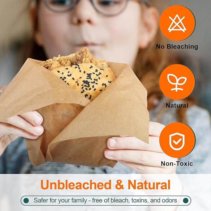 60Pcs Unbleached Parchment Paper Sheets for Baking. 12x16 Inches Parchment Paper, Precut Baking Paper Sheets, Parchment Sheets for Air Fryer, Grilling, Steaming.