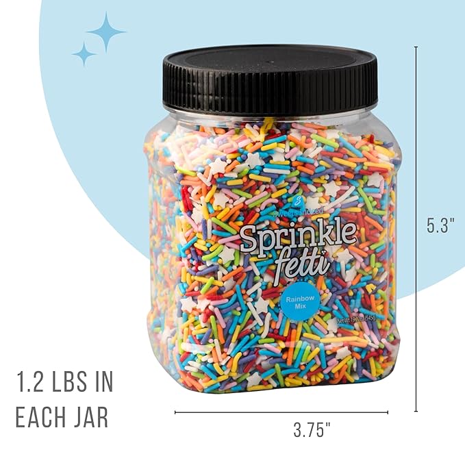 Sweets Indeed Bulk Rainbow Sprinkles – 1.2 lb Premium Decorating Mix | Ideal for Cakes, Cookies, Cupcakes & Holiday Baking