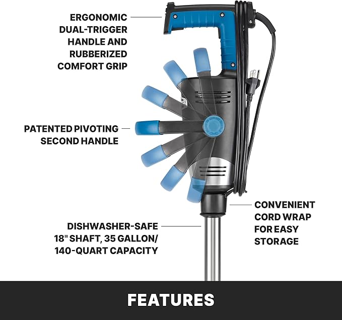 Waring EVOX 18" Big Stik Immersion Blender, 1.5 HP Variable Speed, 35-Gallon Capacity, for Sauces, Dressings, Marinades & Soups, WSB650X